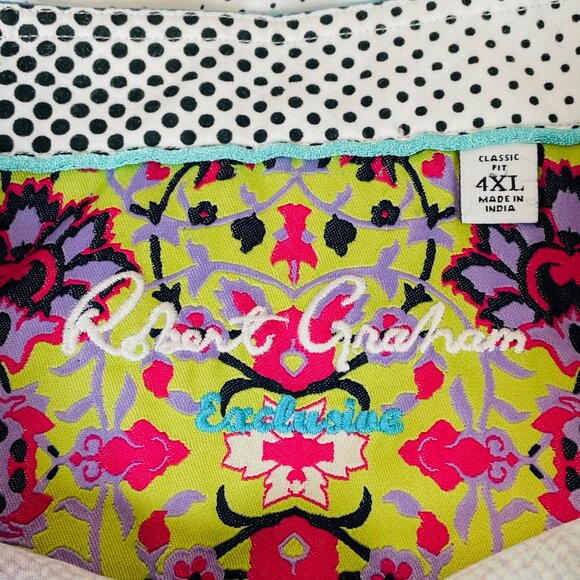 Robert Graham Arid Country Flip Cuff Shirt Sz 4XL Motorcycle Bold Eclectic Artsy - Picture 6 of 7